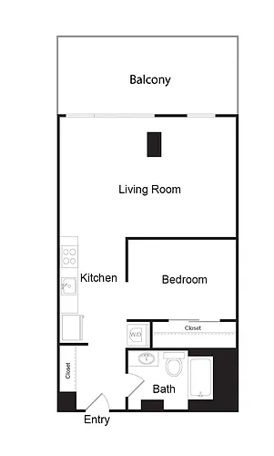 Floor plan One Bed One Bath - C