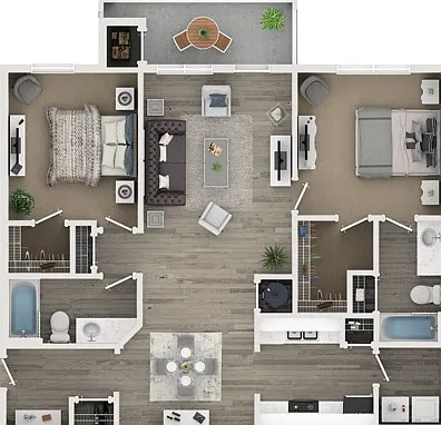 Two Bed Two Bath Floor Plan Two Bed Two Bath Floor Plan