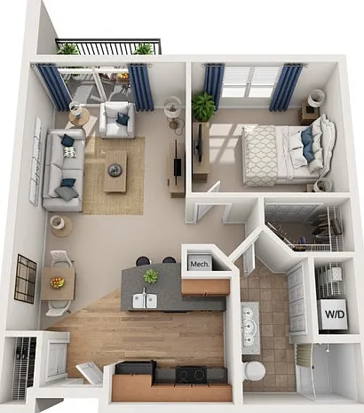 Floor plans are artist's rendering. All dimensions are approximate. Actual product and specifications may vary in dimension or detail. Not all features are available in every apartment. Prices and availability are subject to change. Floor plans are artist