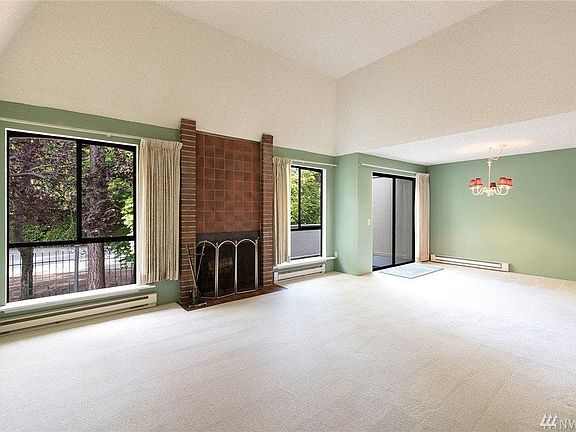 Spacious living room with vaulted ceiling