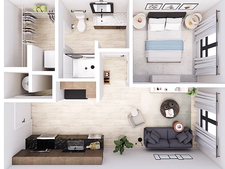 Explore this well-designed living space combining elegance and practicality. Explore this well-designed living space combining elegance and practicality.