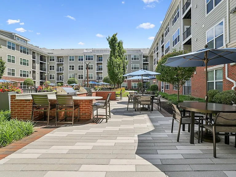 Courtyard with grill area