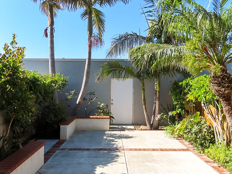 Backyard looking towards garage