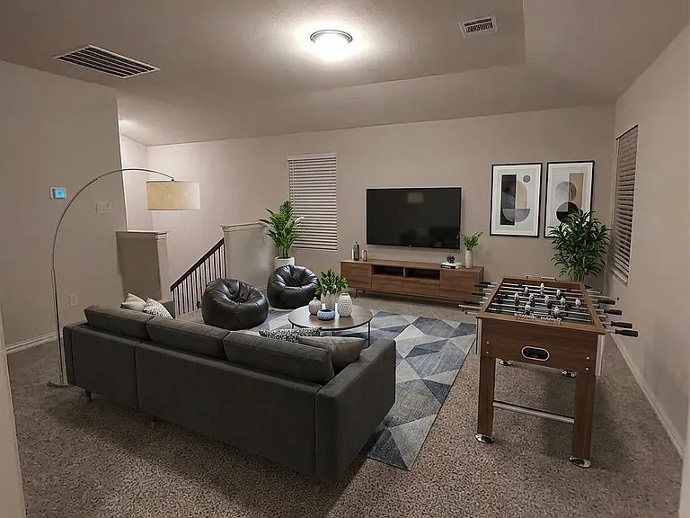Virtually staged.