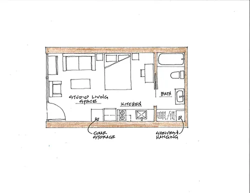 Floor plan Studio A2 - Unfurnished