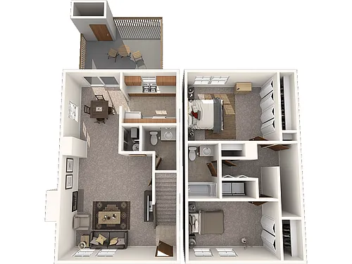 Floor plan Two Bedroom Townhome