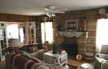 Sunken Living Room with Fireplace