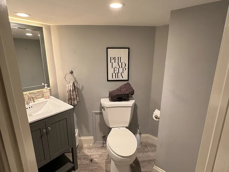 Basement half bath