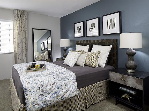 Add an accent wall to your master suite for a custom feel