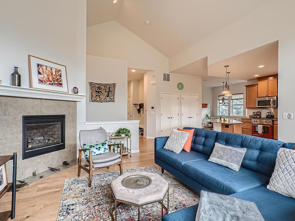 open living room with gas fireplace