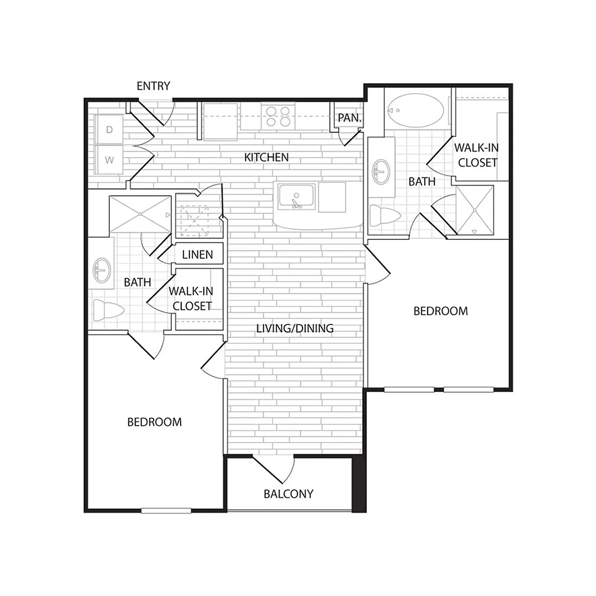 Floor plan B2A - Two Bedroom