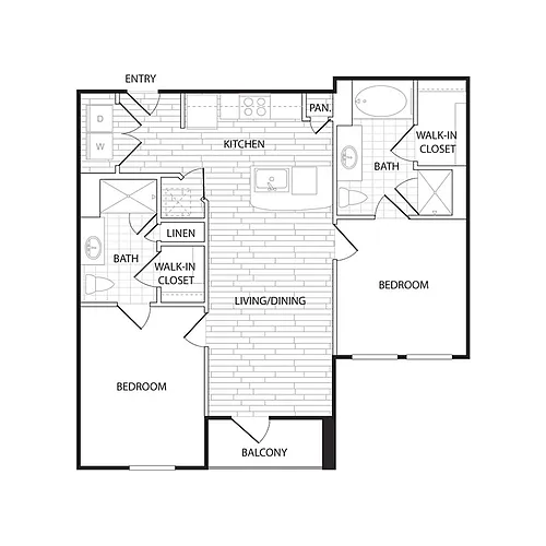 Floor plan B2A - Two Bedroom