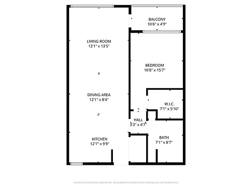 Floor plan 1 Bed 1 Bath with In Unit Washer and Dryer