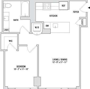 One Bedroom A12 - 777 Sq. Ft. - Residences 409-1909 and 3709-3909 One Bedroom A12 - 777 Sq. Ft. - Residences 409-1909 and 3709-3909