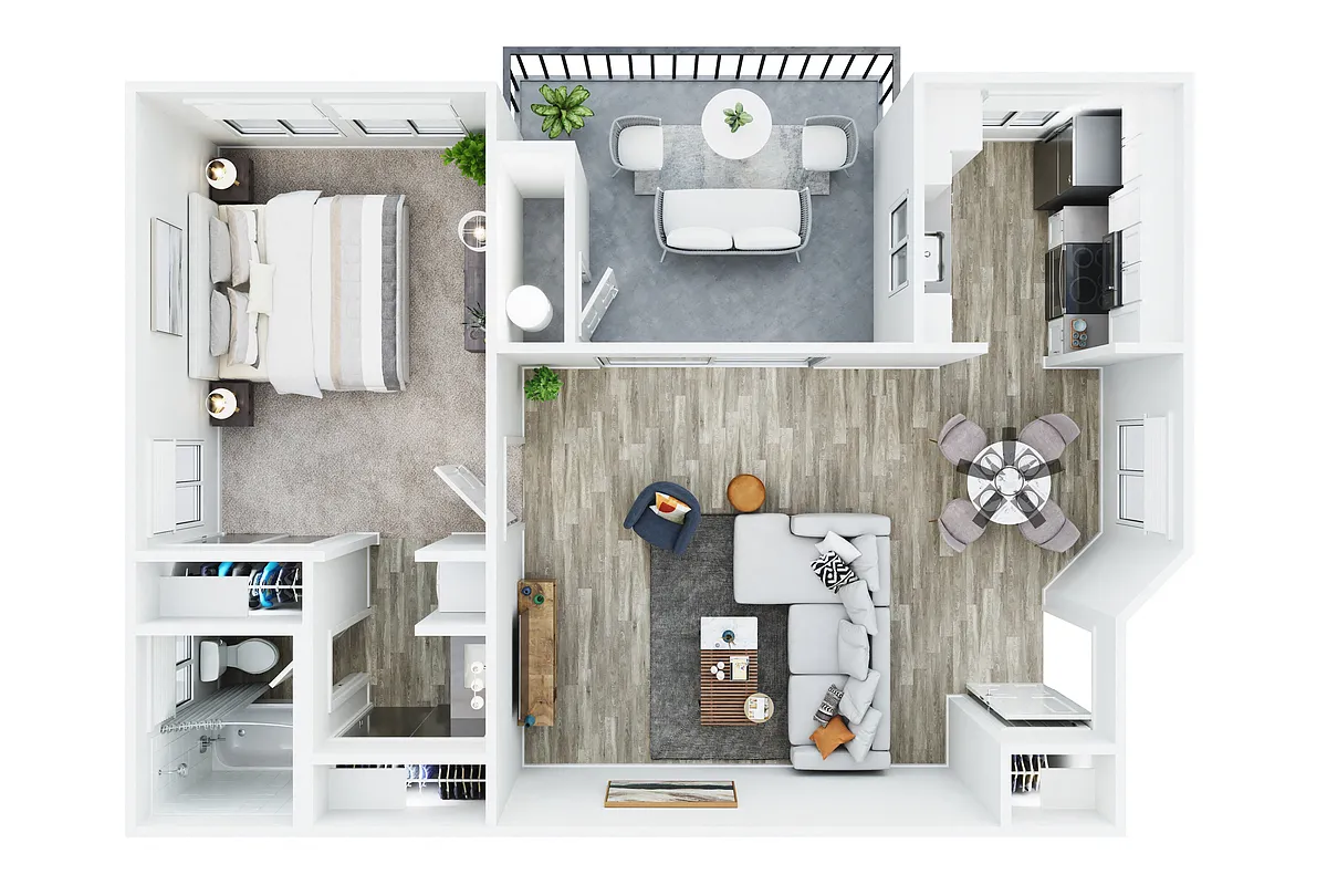 Floor plan 1 Bedroom - Plan B