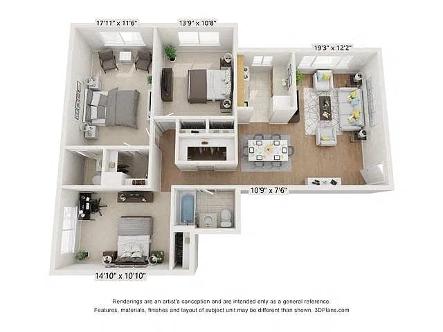 Floor plan 3x1.5 1100 sf