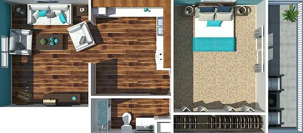 One Bedroom One Bathroom One Bedroom One Bathroom