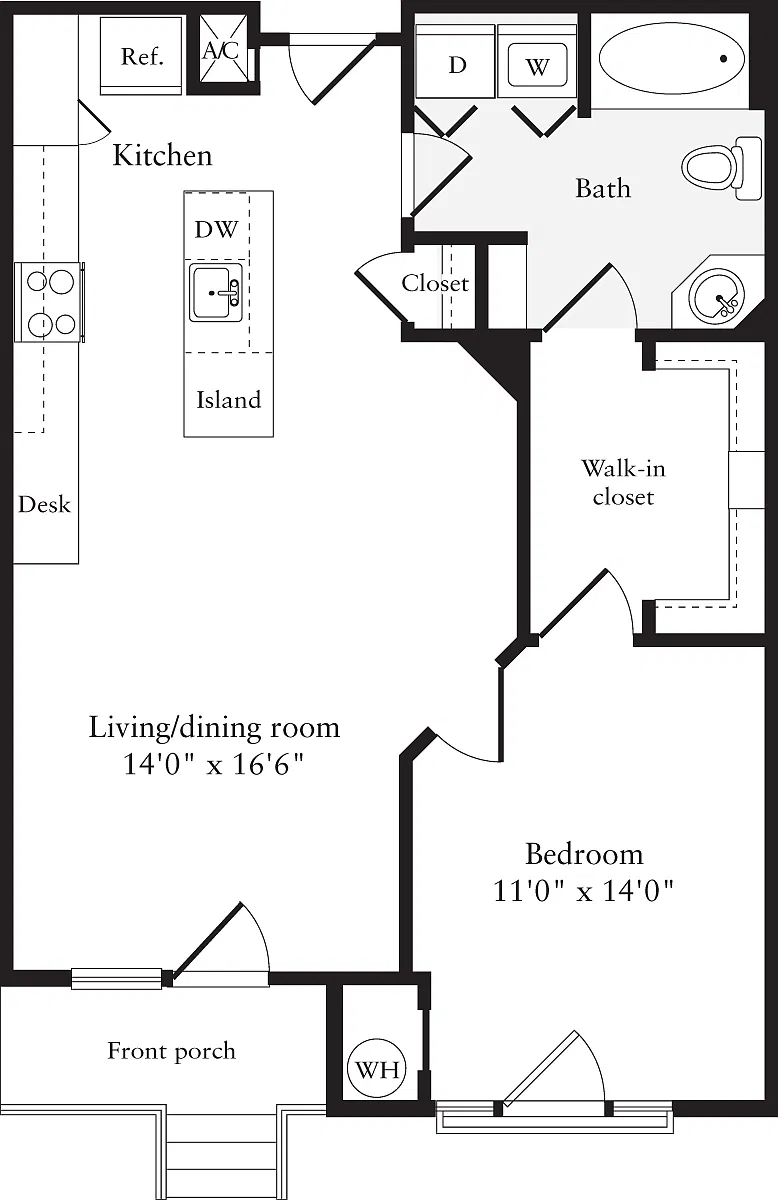 Floor plan 1 Bedroom G
