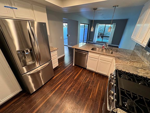 Remodeled kitchen with new stainless steel appliances