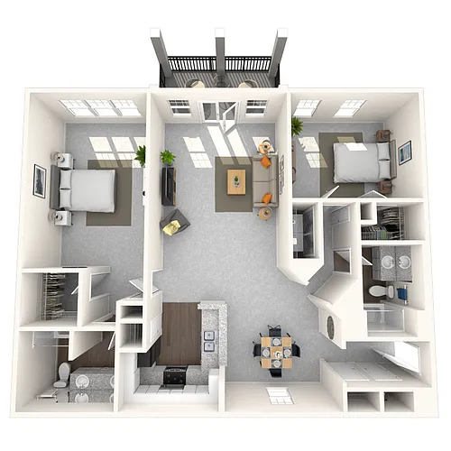 Floor plan Traditional 2x2 1214-1488 SF