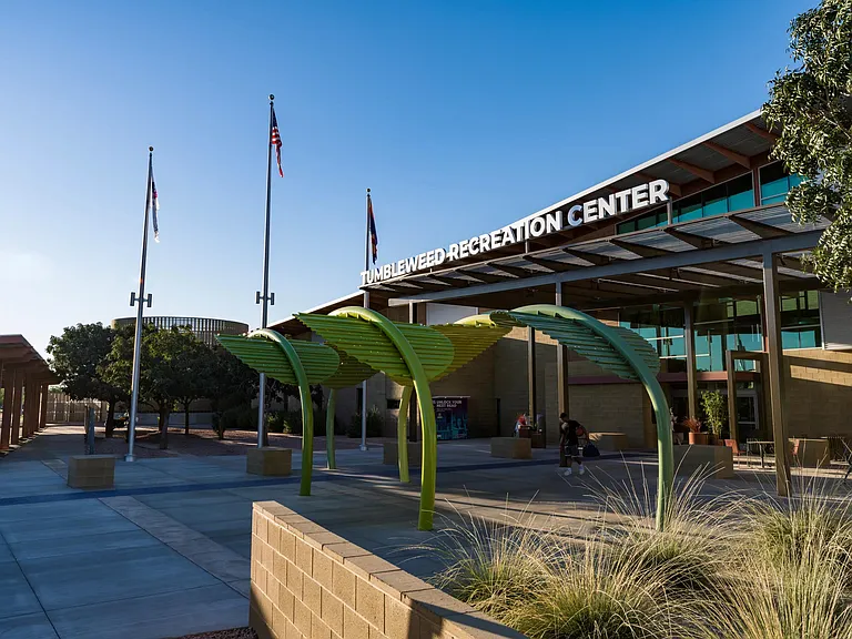 Active spaces and community programming at Tumbleweed Recreation Center_from fitness to events, all close to Modera Chandler.