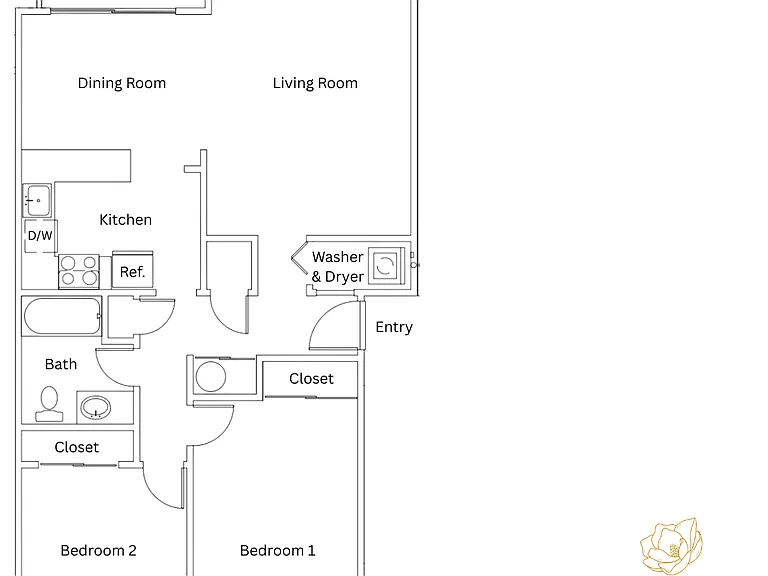 2x1 Deluxe l 950 sq ft l Magnolias on Stinson 2x1 Deluxe l 950 sq ft l Magnolias on Stinson