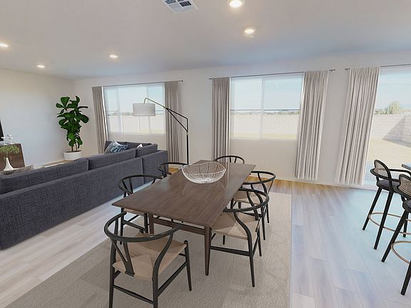 Residence 2 dining room modeled at a nearby Meritage community.