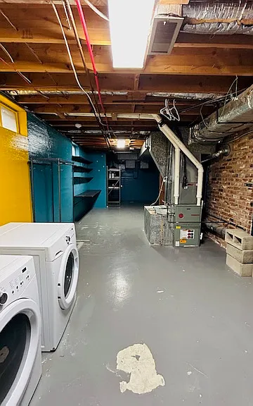 Basement with laundry, bathroom and 2 separate rooms