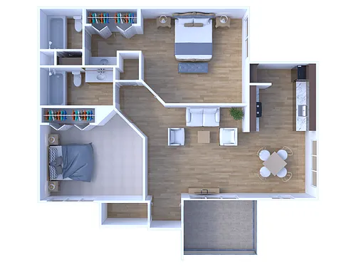Floor plan 2 Bed 2 Bath