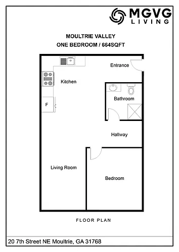 Floor plan 1 Bed/1 Bath