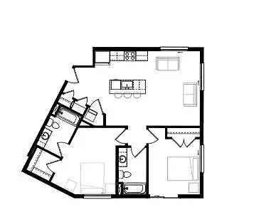 Floor plan 2 Bedroom D