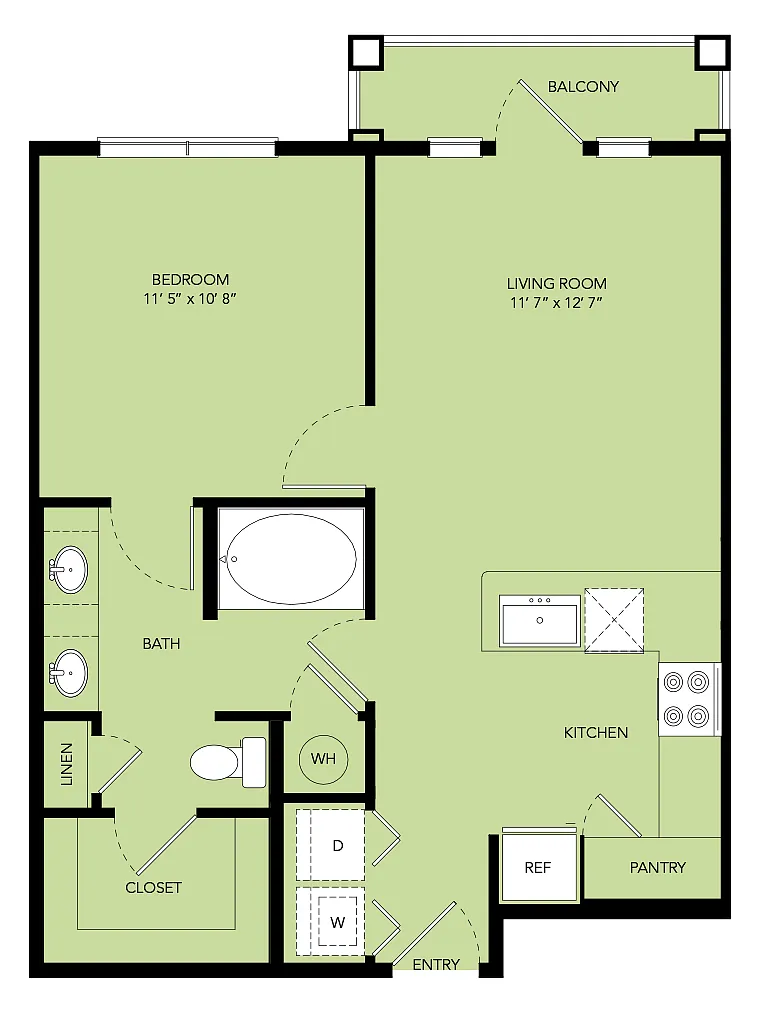 Floor plan A2-657sf-A22
