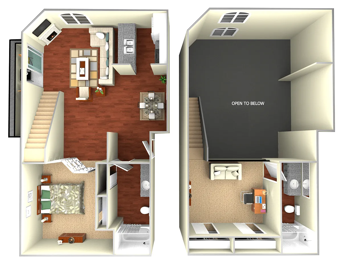 Floor plan 1 Bedroom Loft