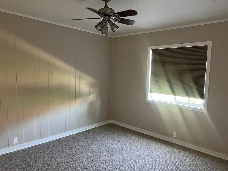 bedroom with black-out shades