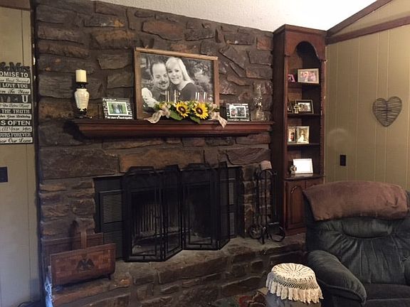 wood burning fireplace