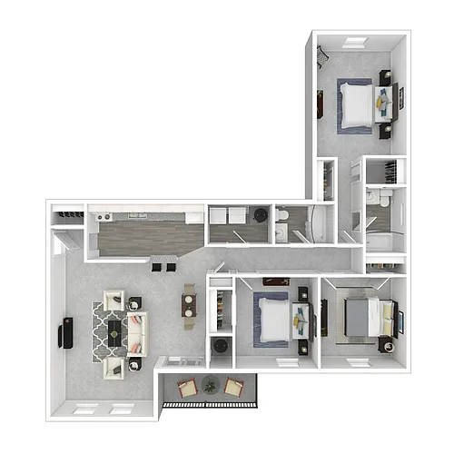Floor plan 3 Bedroom /2 Bath Parkwood Remodel
