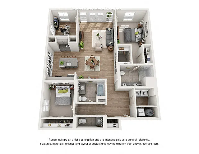 Floor plan B3 + Den