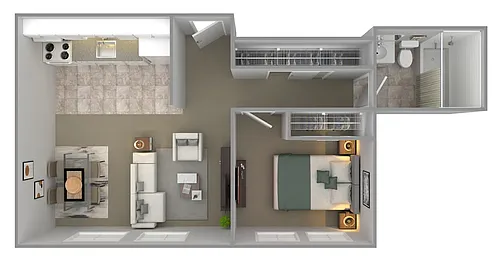 Floor plan 1 Bedroom Jr