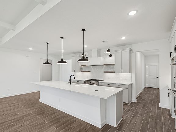 Kitchen with pendant lighting