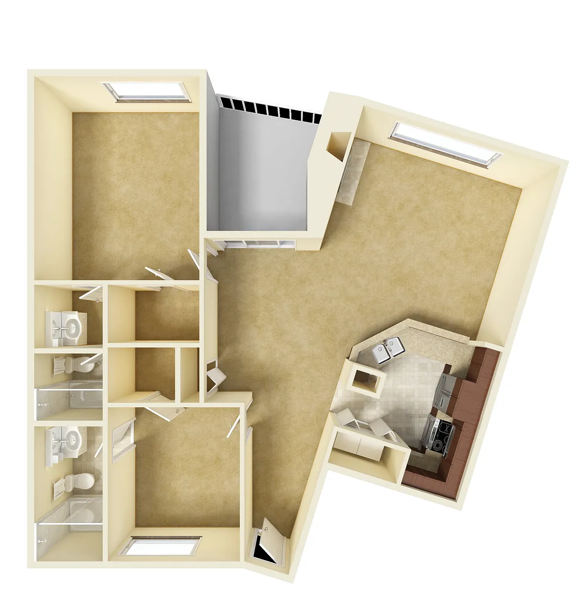 Floor plan 2x2b-M
