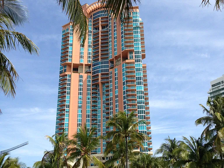 has View to south of South pointe park and government cut