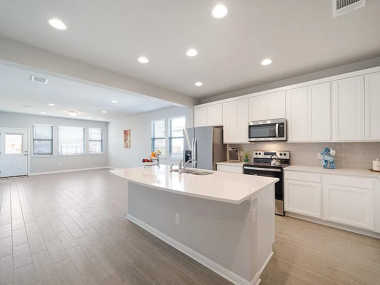 Kitchen with Living room View