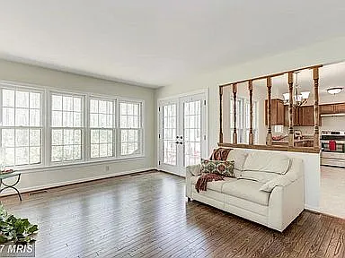 Second Living Room and double doors to the back porch.