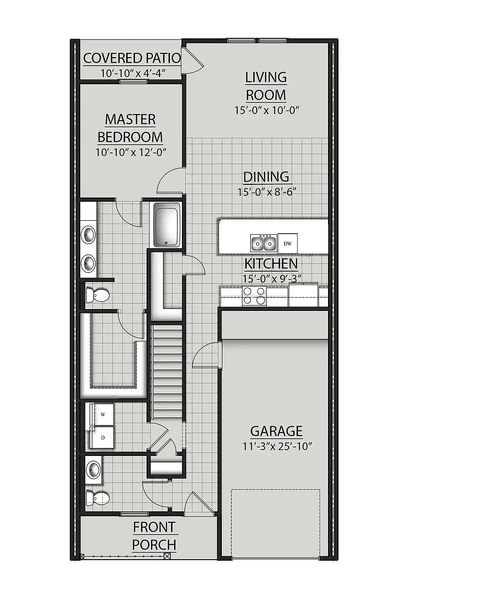 Floor plan 3 Bedrooms, 2.5 Bathrooms C