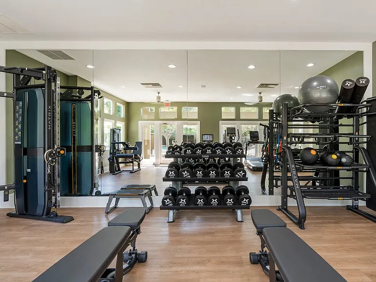 Fitness center with strength equipment