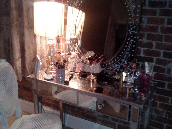 Bedroom is LARGE with Brick beam and Cathedral ceilings