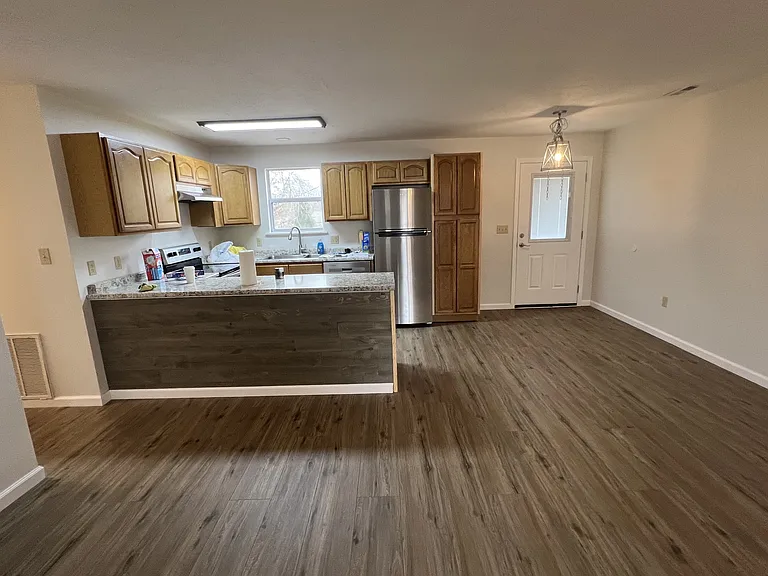 Large open concept living room/kitchen from the front door