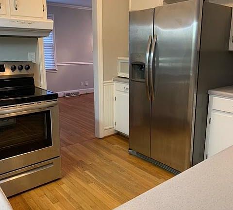 Kitchen with stainless steel appliances