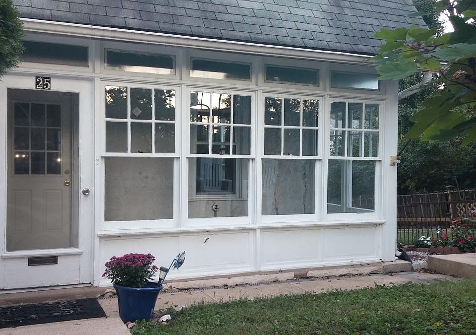 Front of house, sun room