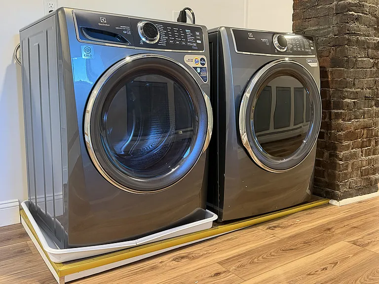 Washer & Dryer to be installed on 12 May. No more trudging up and down steps to spend a day at the laundromat. See text for a complete description. The washer & dryer are 40' from your bedroom.